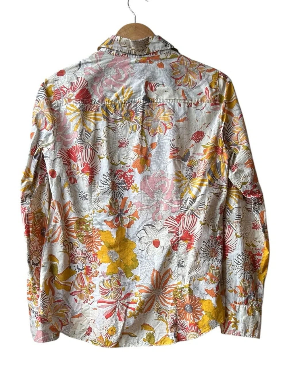 The Perfect Shirt for J. Crew Liberty of London Fabric Yellow Cream Floral Sz 6 - Picture 7 of 13